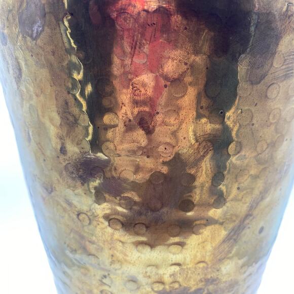 Brass Hammered Umbrella Stand Gold Mid Century Modern MCM Regency Vintage Retro - Picture 4 of 8